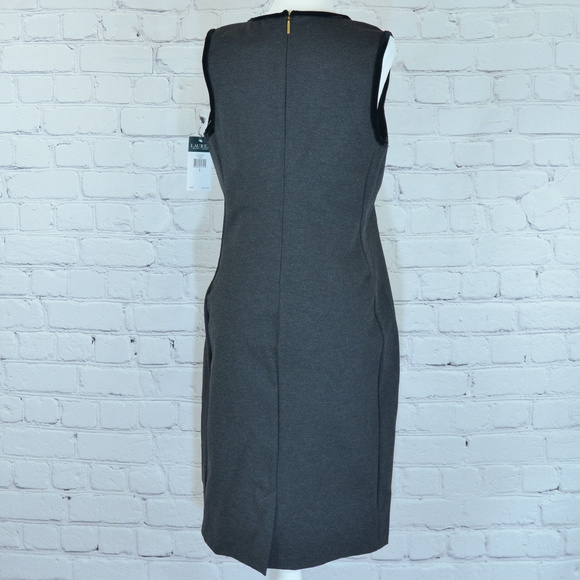 NWT LAUREN Timeless Velvet Trim Sleeveless Sheath - Picture 5 of 9